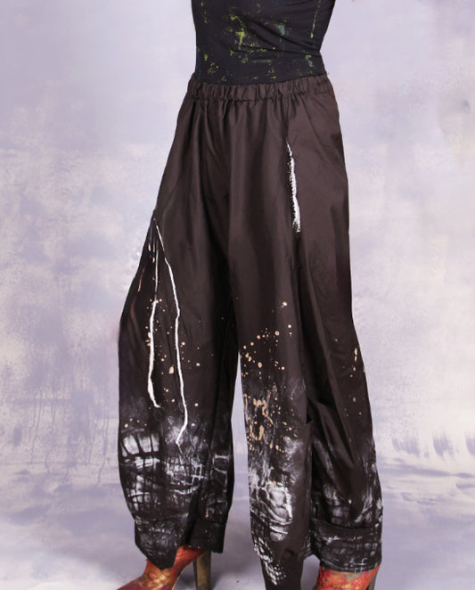 Tatiana Palnitska- ND17/ Black w White Hand Paint Pant