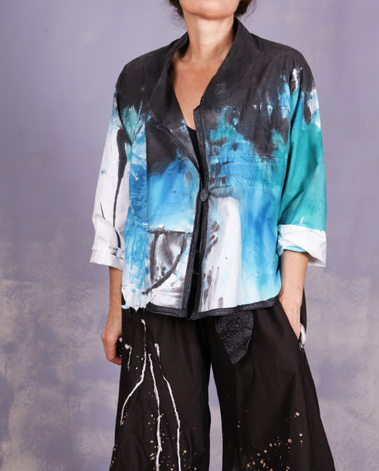 Tatiana Palnitska- ND16/ Cotton/ Silk Hand Paint Jacket