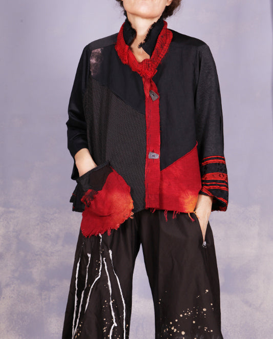 Tatiana Palnitska- ND13/ Mixed Fabrics Red/Black Jacket
