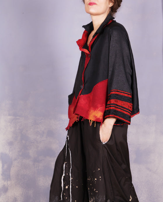 Tatiana Palnitska- ND13/ Mixed Fabrics Red/Black Jacket