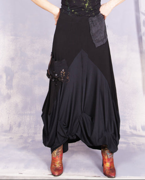 Tatiana Palnitska- ND24/ Beaded Pocket Full Black Skirt