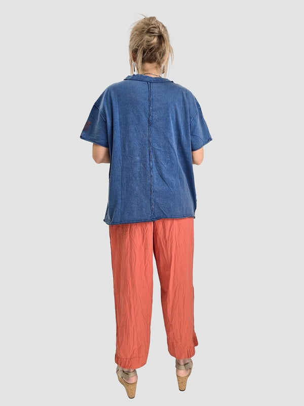 Narenee Designs- Hand-Painted Distressed V-Neck Top