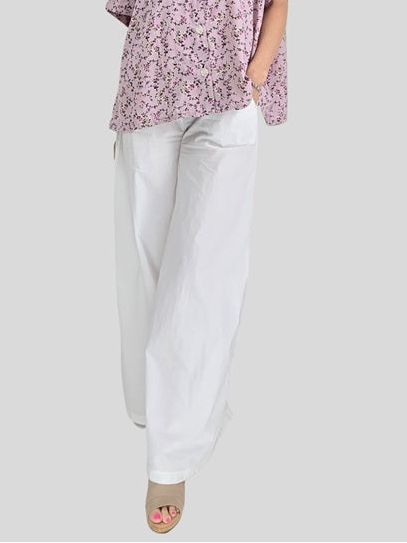 TINA Stephens - Eloise Wide Leg Cotton Poplin Pant