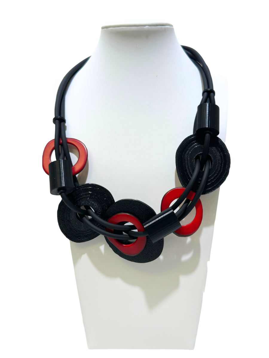 Samuel Coraux - Modern Art Necklace/Red