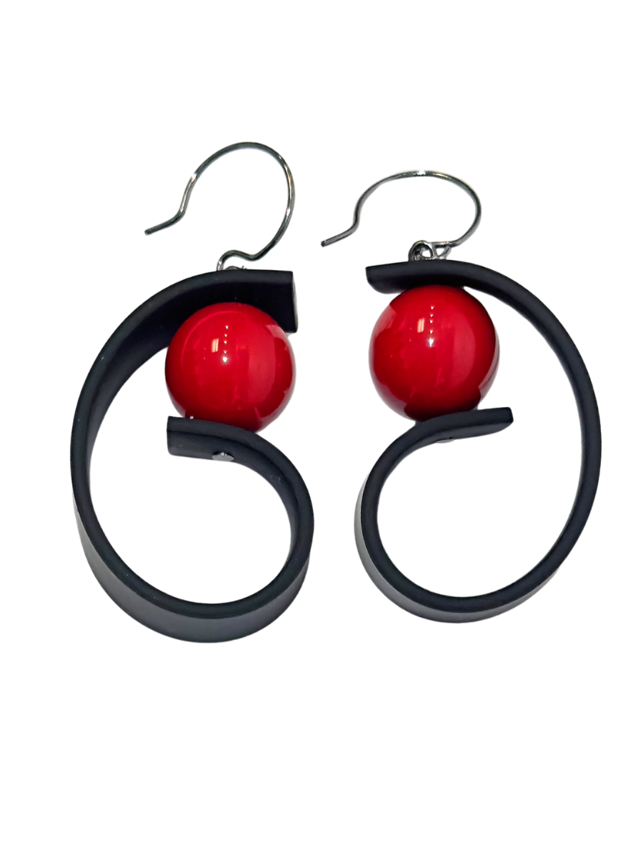 Samuel Coraux - Thinker Earrings/ Black Red