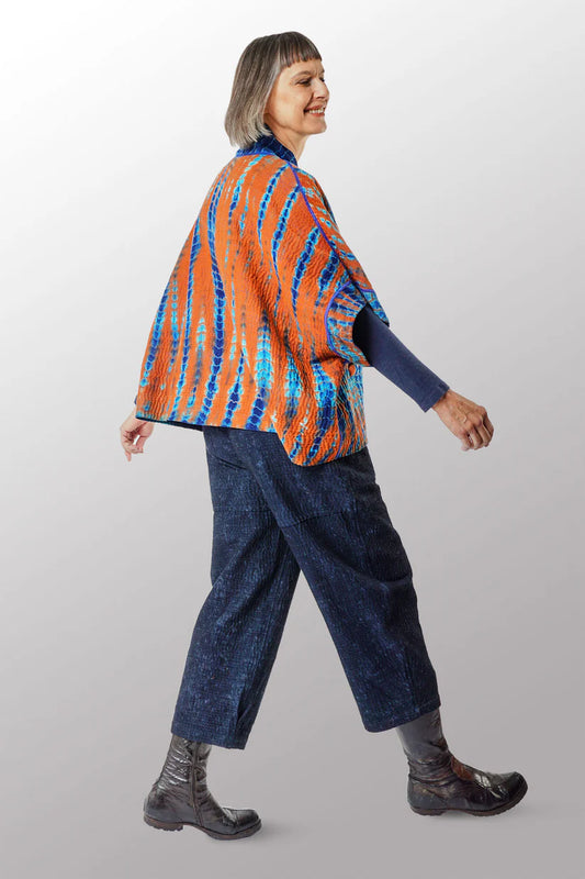 Mieko Mintz-SERPENT SHIBORI TIE DYE MINI PONCHO