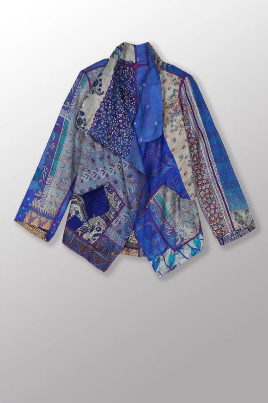 Mieko Mintz-VINTAGE SILK KANTHA WING COLLAR JKT