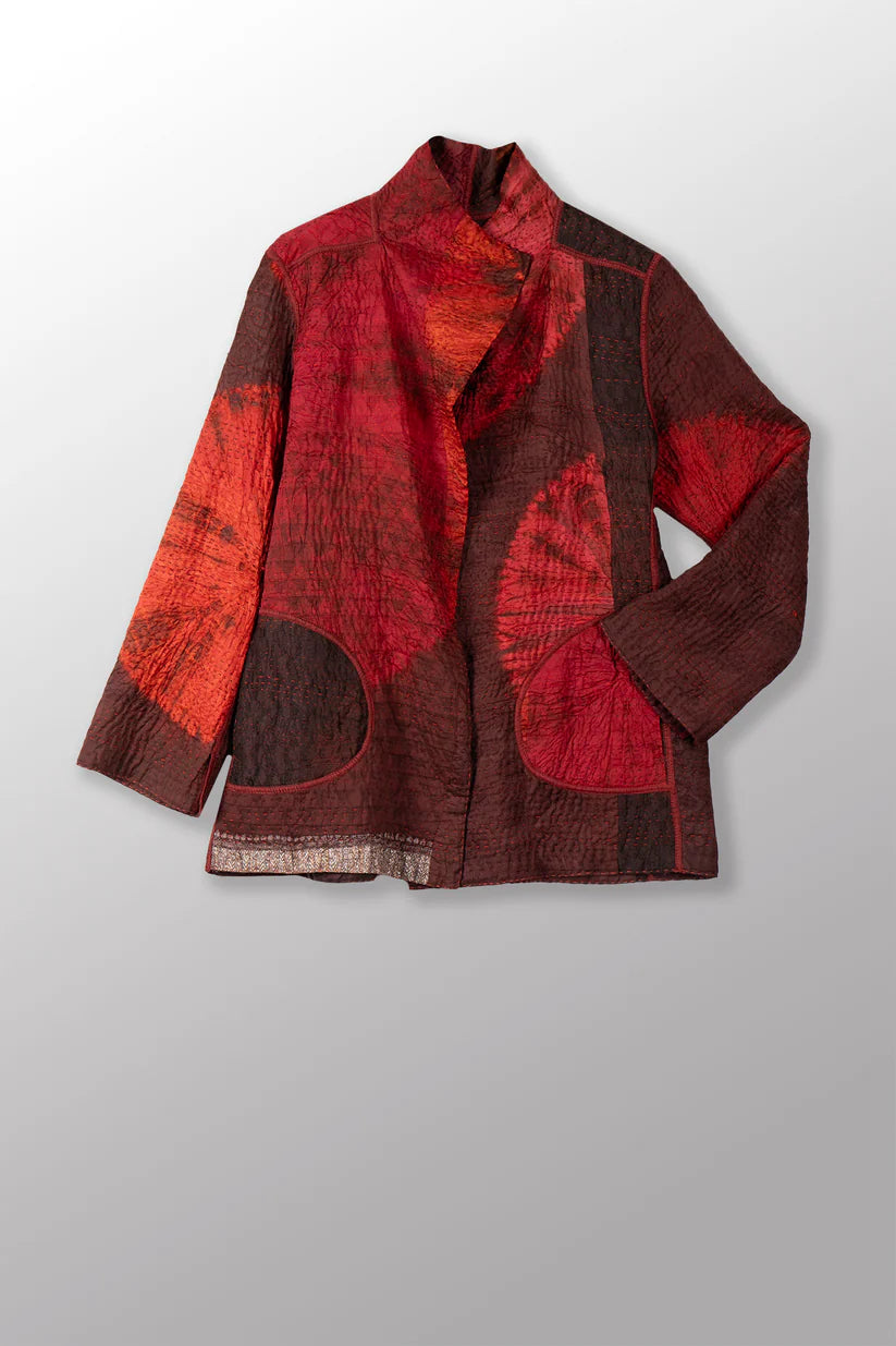 Mieko Mintz-  Tie Dye Circle Shibori Kantha Short Jacket