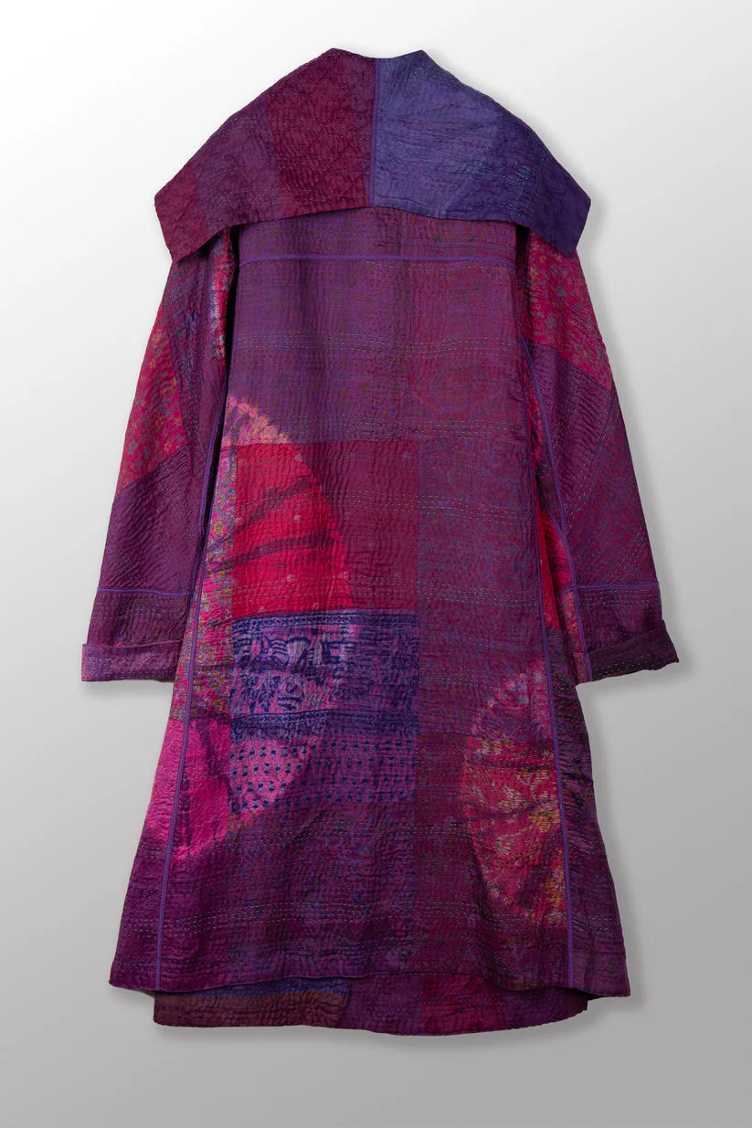 Mieko Mintz- Tie Dye Circle Shibori Kantha A-Lane Long Coat