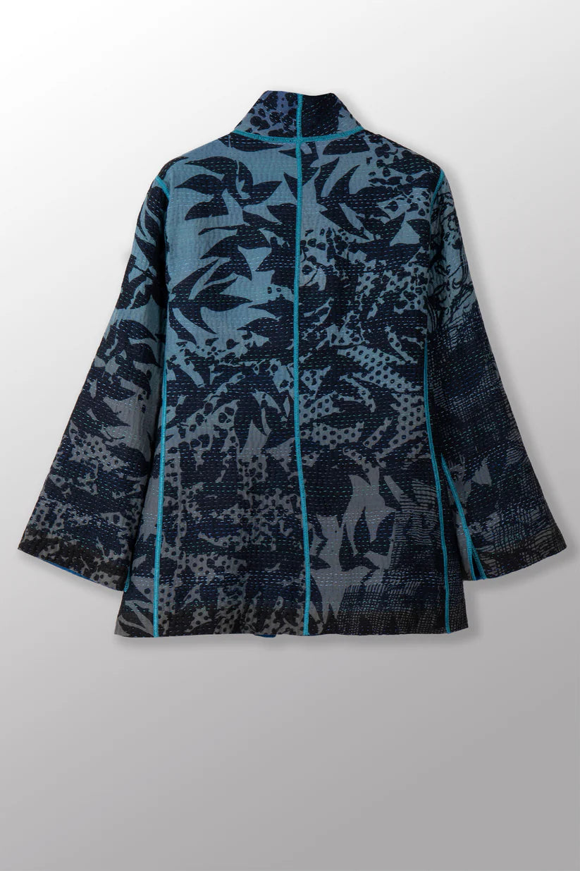 Mieko Mintz-MONOTONE TWILIGHT PRINT KANTHA SHORT JKT