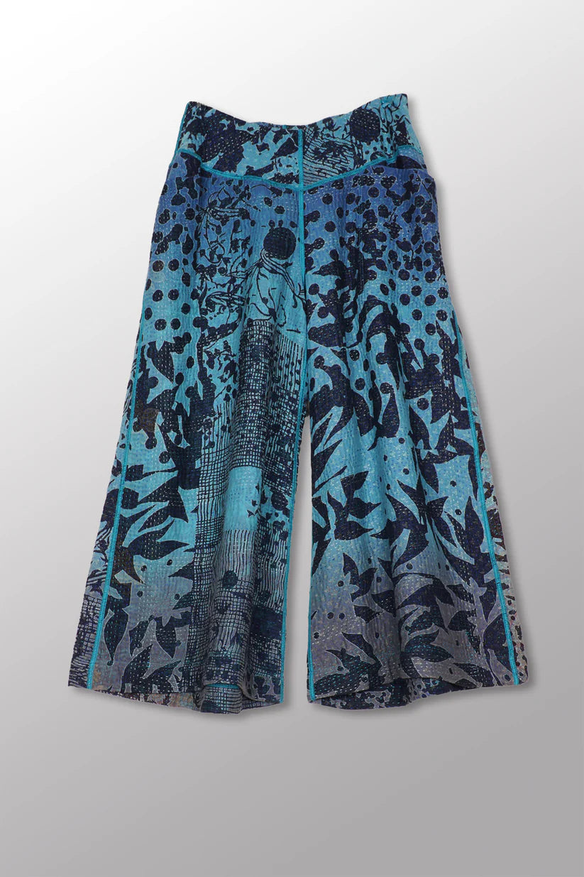 Mieko Mintz- MONOTONE TWILIGHT PRINT KANTHA GAUCHO SHORT