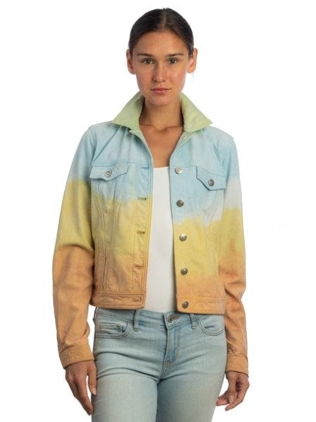 Blu Ice- Dip Dyed Suede Leather Jacket