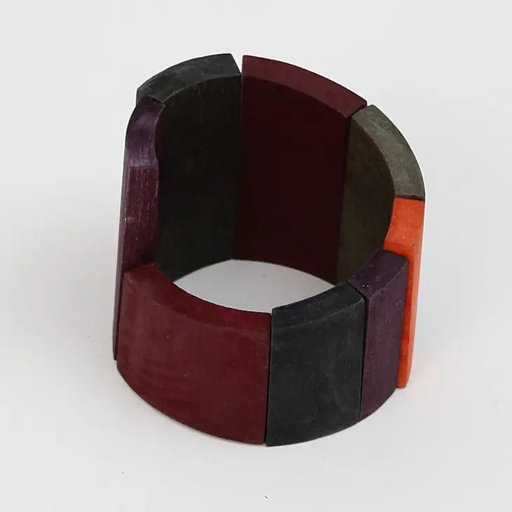 Sylca Designs- Round Wooden Geometric Bracelet Desert