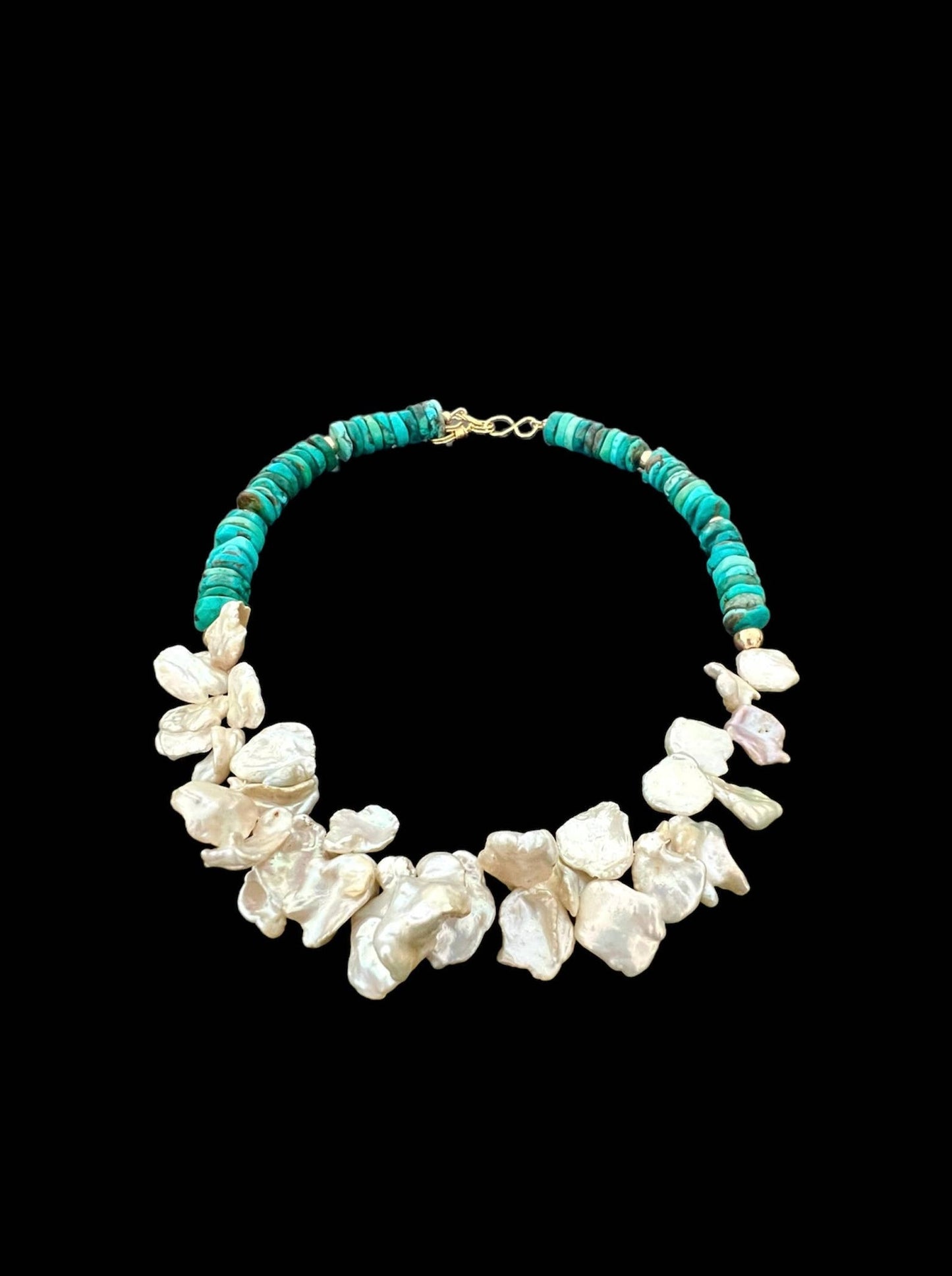 Diana Wingert Jewelry- Turquoise and Keshi pearl necklace
