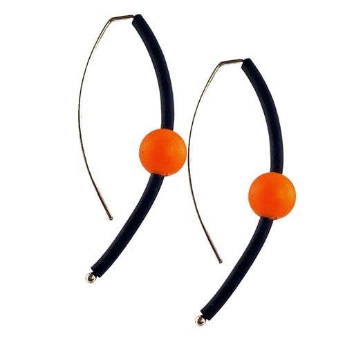 Frank Ideas - SMALL SPHERE Earrings BlackEarrings Orange