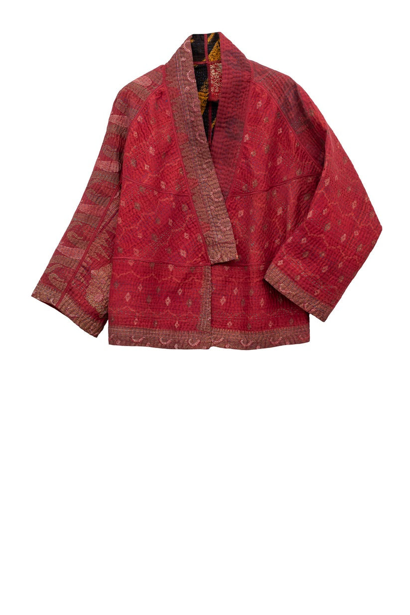 Mieko Mintz- Vintage Cotton Kantha Dolman Short Jacket