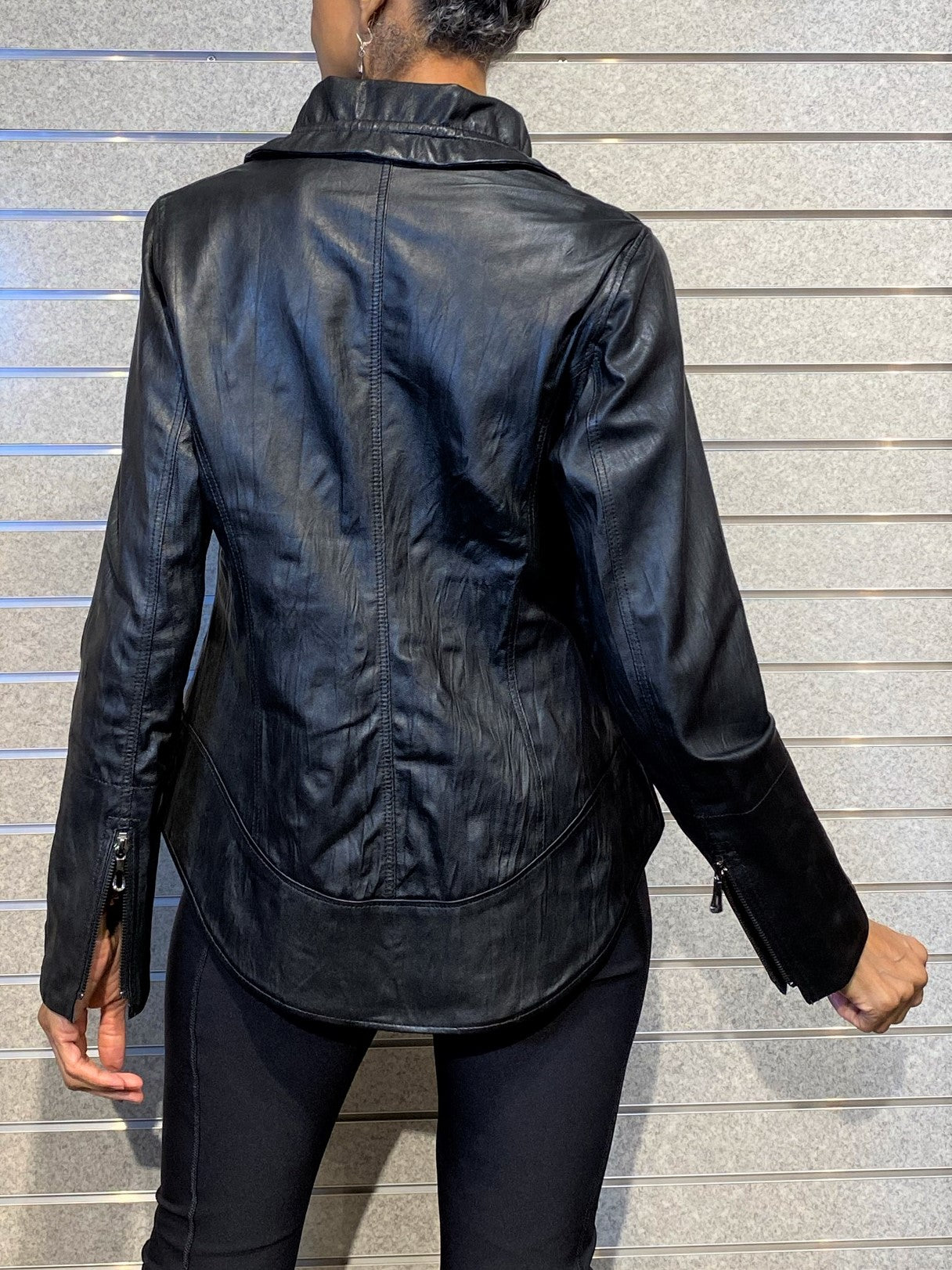 Blu Ice- Zip Front Shirt Leather Jacket