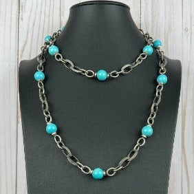 NSerena Jewelry-Turquoise with mixed Links Necklace