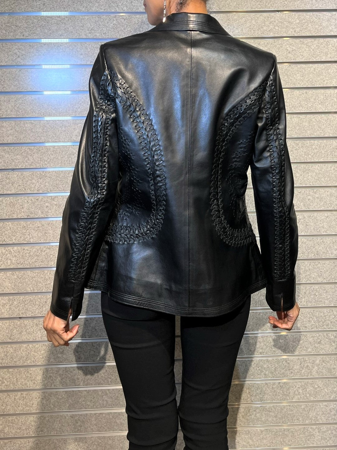 Blu Ice- Braided Leather Jacket
