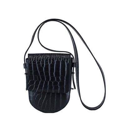 W.H. Petronela- Croc-Embossed Leather Crossbody Bag