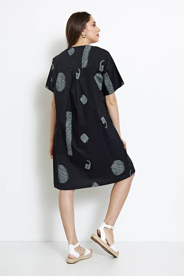 Short Dress with Erased Patterns